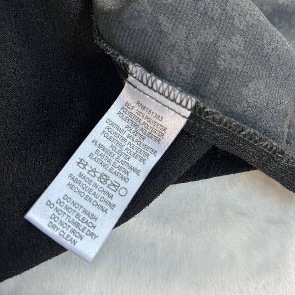 Current Air Womens Southwark Shirred Top Blouse Medium Gray Leopard Ruffe Trim - Picture 3 of 6